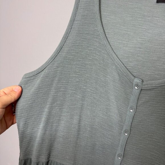 FRYE teal tank button midi dress size L - Picture 3 of 7